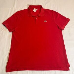 Lacoste Live Red Polo Shirt Mens EU Sz 7 (US XL) Short Sleeve